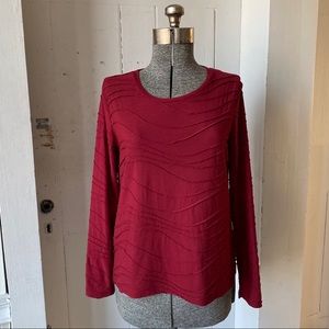 Simply Vera Wang Maroon Textured Wave Top XL